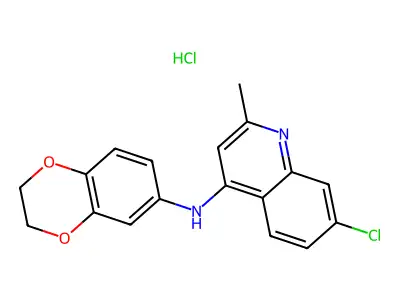 N-(7-chloro-2-methyl-4-quinolinyl)-N-(2,3-dihydro-1,4-benzodioxin-6-yl)amine hydrochloride structure
