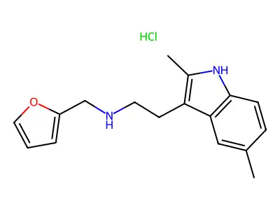 [2-(2,5-Dimethyl-1H-indol-3-yl)ethyl][(furan-2-yl)methyl]amine structure