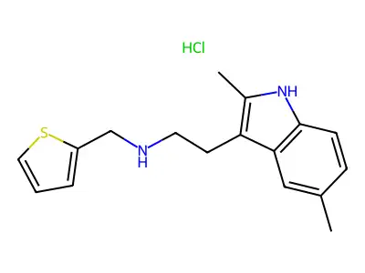 [2-(2,5-Dimethyl-1H-indol-3-yl)ethyl][(thiophen-2-yl)methyl]amine structure