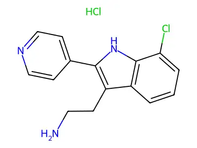 2-[7-chloro-2-(pyridin-4-yl)-1H-indol-3-yl]ethan-1-amine hydrochloride structure