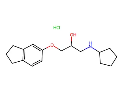 1-(cyclopentylamino)-3-((2,3-dihydro-1H-inden-5-yl)oxy)propan-2-ol hydrochloride structure