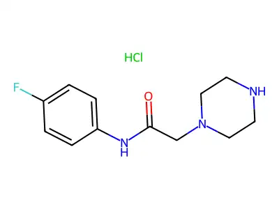 N-(4-fluorophenyl)-2-(piperazin-1-yl)acetamide hydrochloride structure