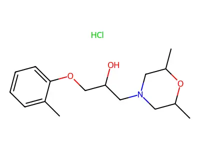 1-(2,6-dimethylmorpholin-4-yl)-3-(2-methylphenoxy)propan-2-ol Hydrochloride structure