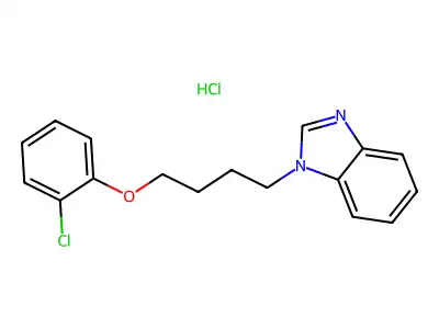 1-(4-(2-chlorophenoxy)butyl)-1H-benzo[d]imidazole hydrochloride structure