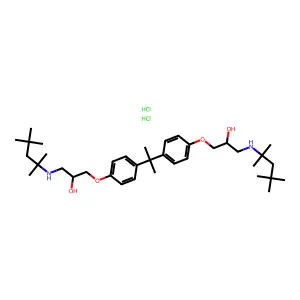 1-[4-[2-[4-[2-hydroxy-3-(2,4,4-trimethylpentan-2-ylamino)propoxy]phenyl]propan-2-yl]phenoxy]-3-(2,4,4-trimethylpentan-2-ylamino)propan-2-ol hydrochloride structure