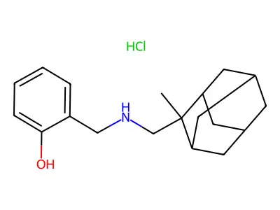 2-[[(2-methyl-2-adamantyl)methylamino]methyl]phenol;hydrochloride structure