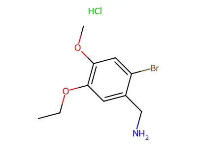 (2-Bromo-5-ethoxy-4-methoxyphenyl)methanamine hydrochloride structure