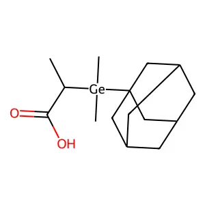 Propanoic acid, 2-(dimethyltricyclo(3.3.1.1(sup 3,7))dec-1-ylgermyl)- structure