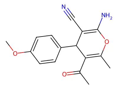 5-Acetyl-2-amino-4-(4-methoxyphenyl)-6-methyl-4H-pyran-3-carbonitrile structure