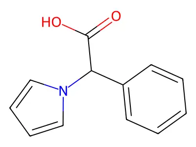 2-phenyl-2-(1H-pyrrol-1-yl)acetic acid structure