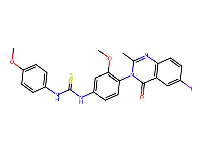 Thiourea, N-(4-(6-iodo-2-methyl-4-oxo-3(4H)-quinazolinyl)-3-methoxyphenyl)-N'-(4-methoxyphenyl)- structure