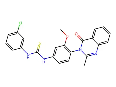 Thiourea, N-(3-chlorophenyl)-N'-(3-methoxy-4-(2-methyl-4-oxo-3(4H)-quinazolinyl)phenyl)- structure