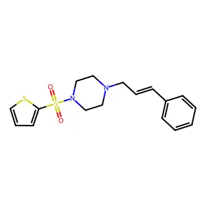 1-Cinnamyl-4-(thiophen-2-ylsulfonyl)piperazine structure