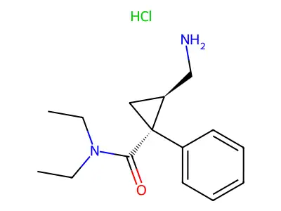 [(1R,2R)-2-(diethylcarbamoyl)-2-phenylcyclopropyl]methylazanium;chloride structure