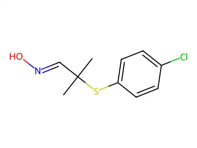 N-[2-(4-chlorophenyl)sulfanyl-2-methylpropylidene]hydroxylamine structure