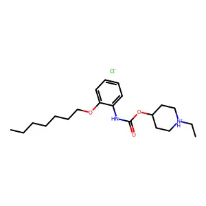 Carbanilic acid, o-(heptyloxy)-, 1-ethyl-4-piperidyl ester, hydrochloride structure