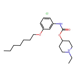 Carbanilic acid, m-(heptyloxy)-, 1-ethyl-4-piperidyl ester, hydrochloride structure