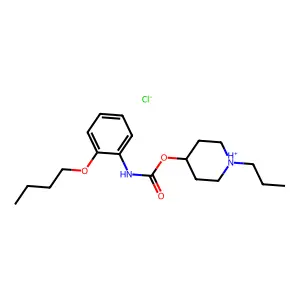 Carbanilic acid, o-butoxy-, 1-propyl-4-piperidyl ester, hydrochloride structure