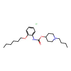 Carbanilic acid, o-(hexyloxy)-, 1-butyl-4-piperidyl ester, hydrochloride structure