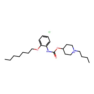 Carbanilic acid, o-(heptyloxy)-, 1-butyl-4-piperidyl ester, hydrochloride structure
