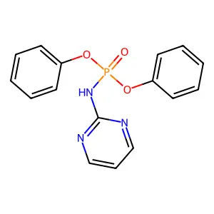 Phosphoramidic acid, N-(2-pyrimidyl)-, diphenyl ester structure