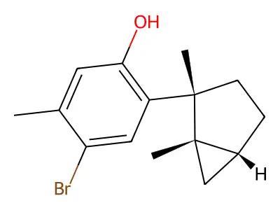 4-Bromo-2-(1,2-dimethylbicyclo[3.1.0]hex-2-yl)-5-methylphenol structure