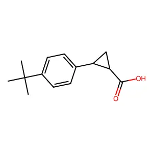 Cyclopropanecarboxylic acid, 2-[4-(1,1-dimethylethyl)phenyl]-, trans- structure
