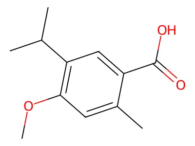 4-Methoxy-2-methyl-5-(1-methylethyl)benzoic acid structure