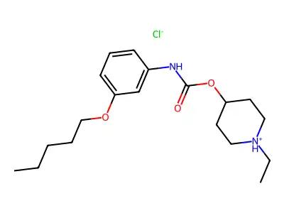 Carbanilic acid, m-(pentyloxy)-, 1-ethyl-4-piperidyl ester, hydrochloride structure
