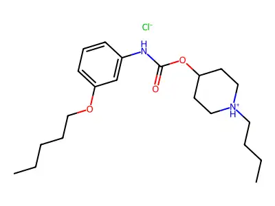 Carbanilic acid, m-(pentyloxy)-, 1-butyl-4-piperidyl ester, hydrochloride structure