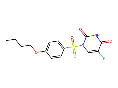 Uracil, N-((p-butoxyphenyl)sulfonyl)-5-fluoro- structure