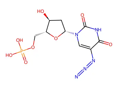 5-Azido-2'-deoxyuridine-5'-monophosphate structure
