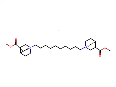 Quinuclidinium, 1,1'-decamethylenebis(3-carboxy-, diiodide, dimethyl ester structure