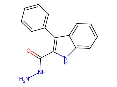 3-phenyl-1H-indole-2-carbohydrazide structure