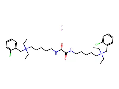 Ammonium, (oxalylbis(iminopentamethylene))bis((o-chlorobenzyl)diethyl-, diiodide structure