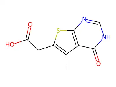 Thieno(2,3-d)pyrimidine-6-acetic acid, 3,4-dihydro-5-methyl-4-oxo- structure