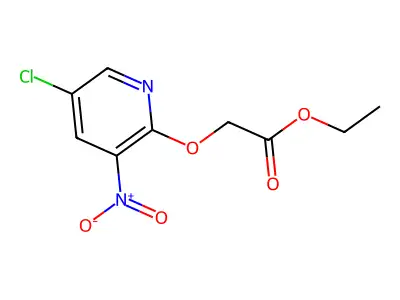 Acetic acid, [(5-chloro-3-nitro-2-pyridinyl)oxy]-, ethyl ester structure