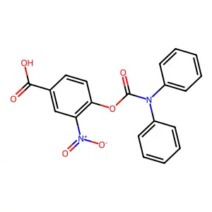 2-nitro-4-carboxyphenyl-N,N-diphenylcarbamate structure