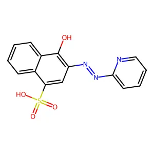 4-Hydroxy-3-[2-(2-pyridinyl)diazenyl]-1-naphthalenesulfonic acid structure