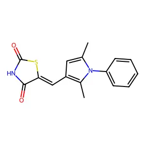 (5E)-5-[(2,5-Dimethyl-1-phenyl-1H-pyrrol-3-yl)methylene]-2,4-thiazolidinedione structure