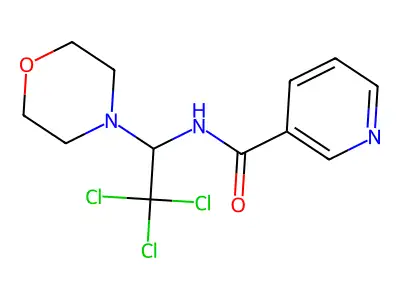 3-Pyridinecarboxamide, N-[2,2,2-trichloro-1-(4-morpholinyl)ethyl]- structure
