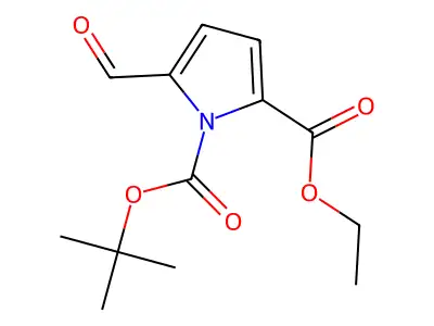 1-tert-butyl 2-ethyl 5-formyl-1H-pyrrole-1,2-dicarboxylate structure