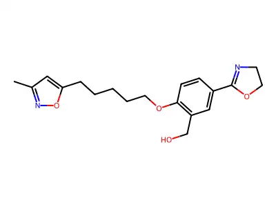Benzenemethanol, 5-(4,5-dihydro-2-oxazolyl)-2-((5-(3-methyl-5-isoxazolyl)pentyl)oxy)- structure