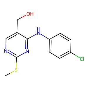(4-((4-Chlorophenyl)amino)-2-(methylthio)pyrimidin-5-yl)methanol structure