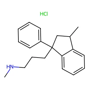 1-Indanpropylamine, N,3-dimethyl-1-phenyl-, hydrochloride structure