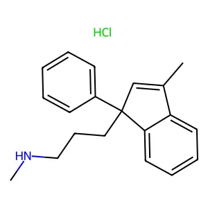 Indene-1-propylamine, N,3-dimethyl-1-phenyl-, hydrochloride structure
