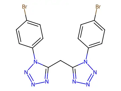 bis(1-(4-bromophenyl)-1H-tetrazol-5-yl)methane structure