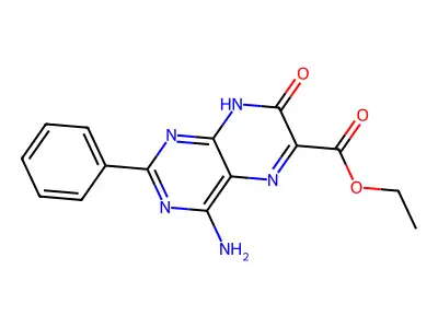 ethyl 4-amino-7-oxo-2-phenyl-8H-pteridine-6-carboxylate structure