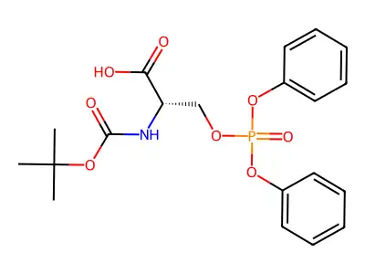 3-Diphenoxyphosphoryloxy-2-[(2-methylpropan-2-yl)oxycarbonylamino]propanoic acid structure