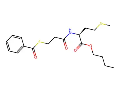 DL-Methionine, N-(3-(benzoylthio)-1-oxopropyl)-, butyl ester structure